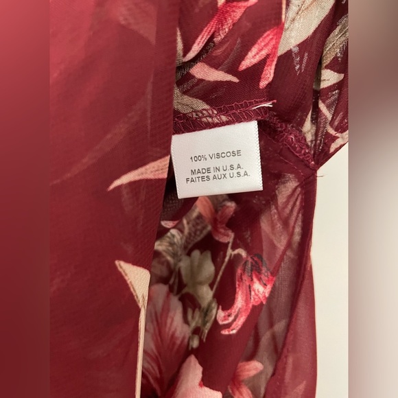 Misa Los Angeles Veronique Floral Short-sleeve Midi Dress Red Floral Size - Picture 10 of 11